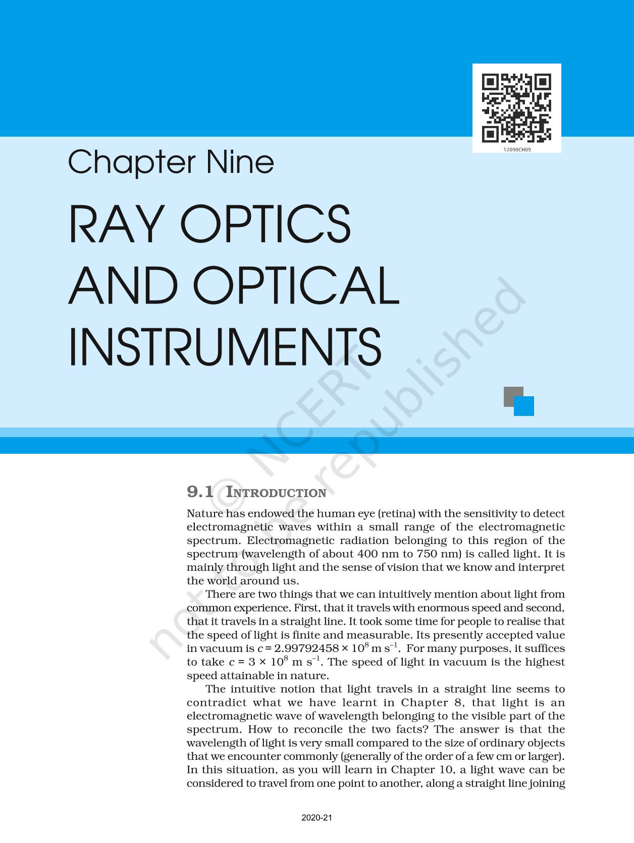 Ray Optics And Optical Instruments NCERT Book of Class 12 Physics Part II